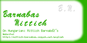 barnabas mittich business card